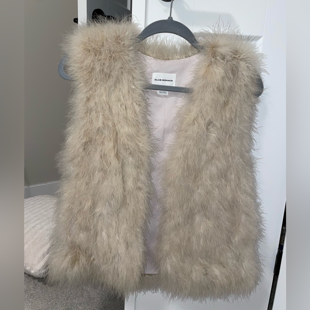 Club Monaco Turkey feather vest